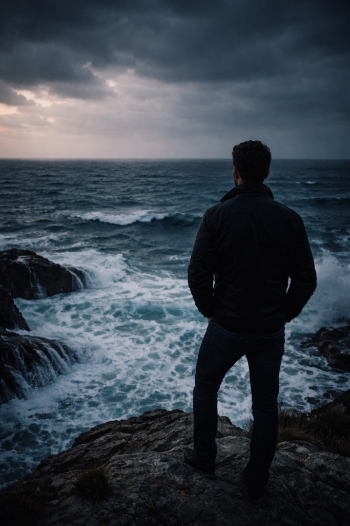 Photo métaphorique d'un leader qui affronte ses peurs 