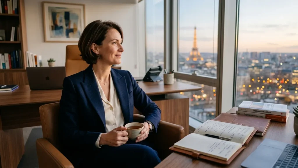 photo de femme dirigeante en paix avec l'incertitude